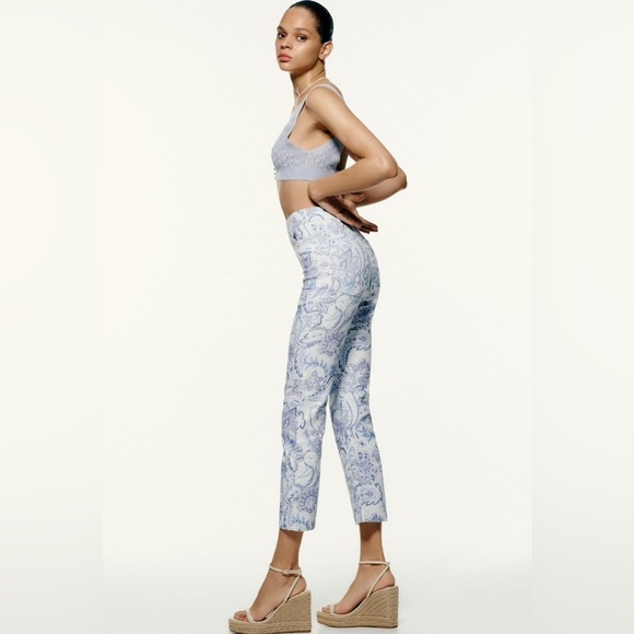 NWOT Zara Paisly Printed Trousers - Picture 4 of 13